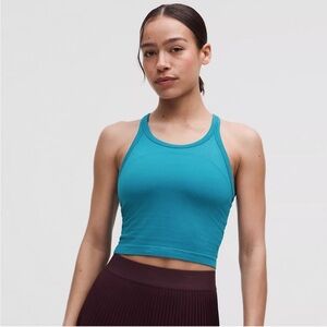 Lululemon Swiftly Tech Cropped Racerback Tank Top 2.0 Hawaiian Blue Size 14 NWT